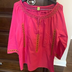 Hot pink Boho  swimsuit coverup. Size XL